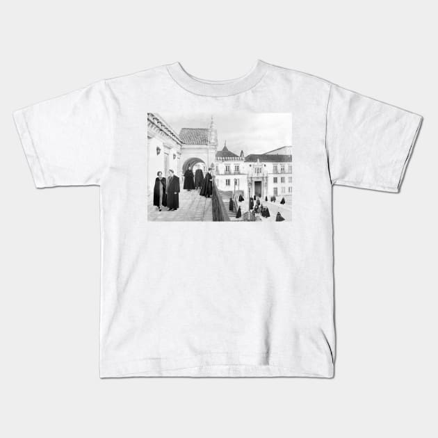 The Serenade (University of Coimbra) Monochrome Edition Kids T-Shirt by PrivateVices